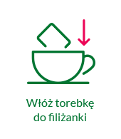 Zielona ikona włóż torebkę do filiżanki