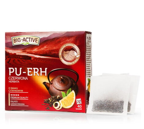 Big-Active - Pu-Erh - Herbata czerwona o smaku cytrynowym (ekspresowa) 40 torebek
