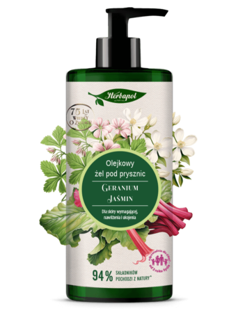 Shower oil geranium and jasmine, 740 ml