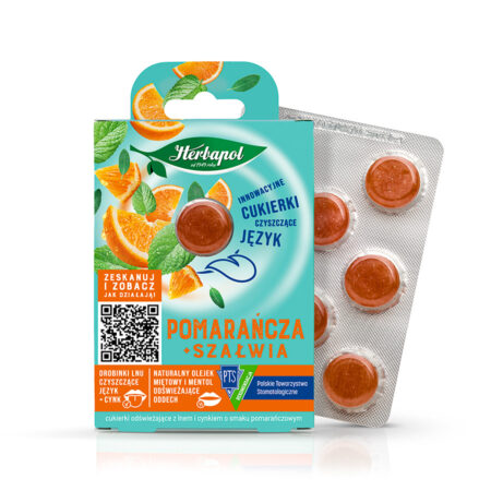 Orange and sage - flavoured refreshing lozenge